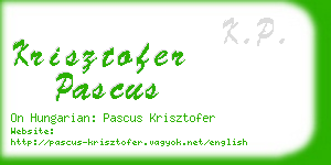 krisztofer pascus business card